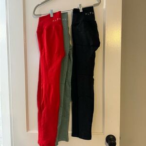 3 pairs of ALPHALETE leggings size M